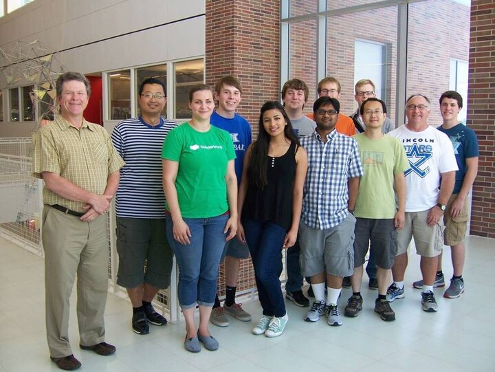 Group picuture of Stephan Ducharme's research group in Jorgensen Hall